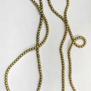Gold Faux Pearl Long Necklace 132cm 90s Early 2000s Layering